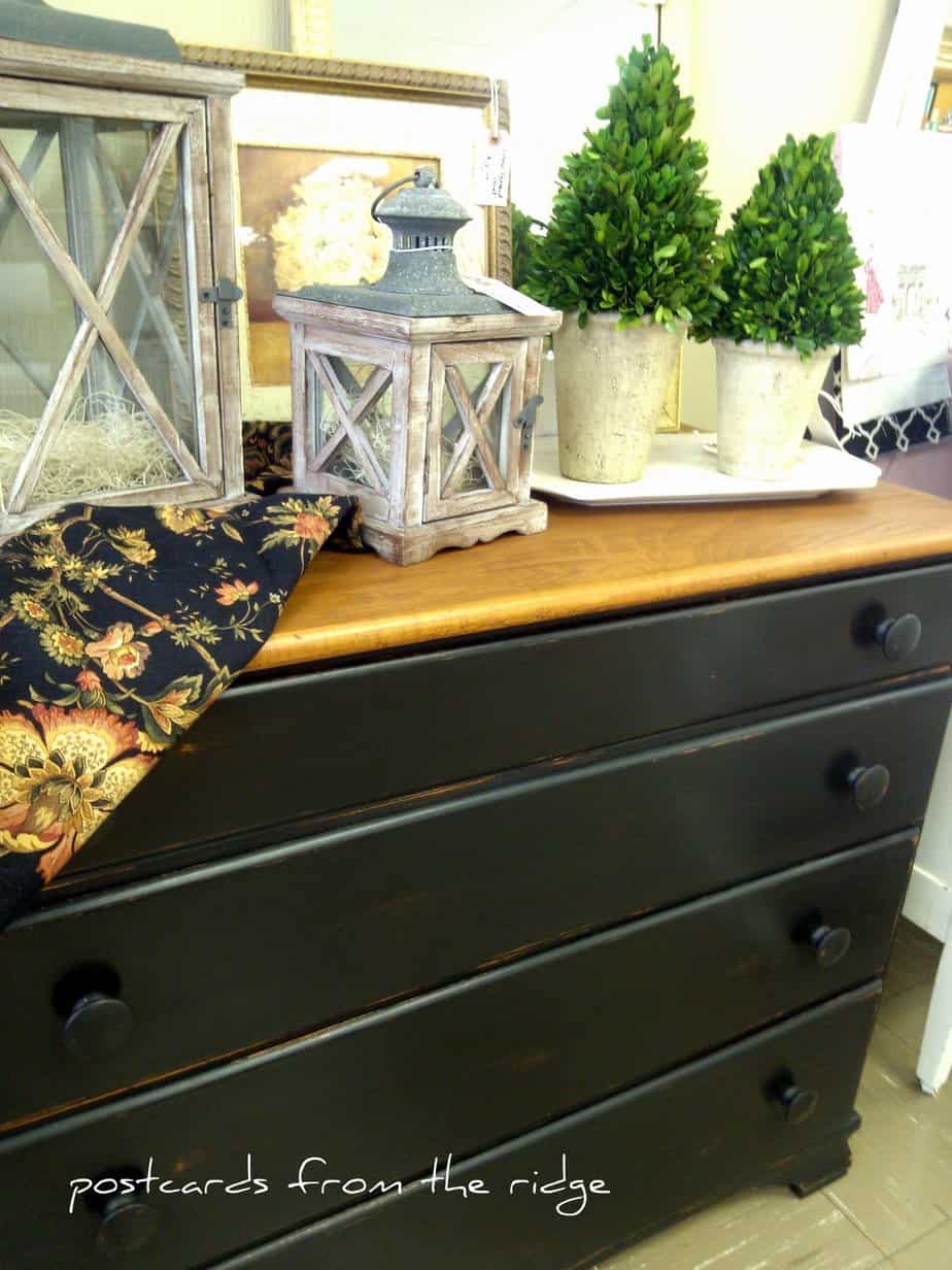 Solid maple black painted dresser