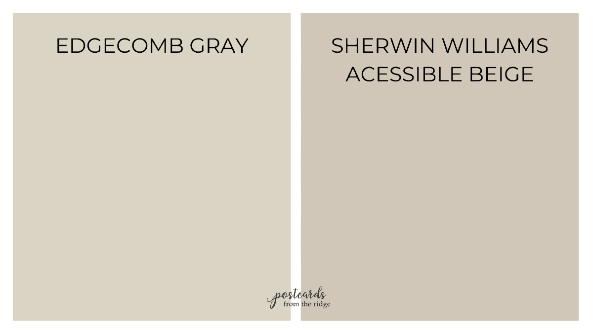 Benjamin Moore Edgecomb Gray vs Accessible Beige