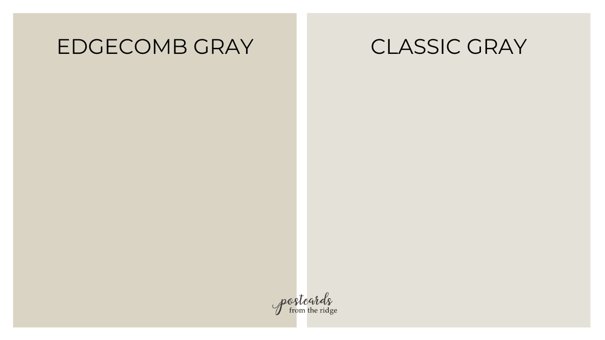 edgecomb gray compared to classic gray
