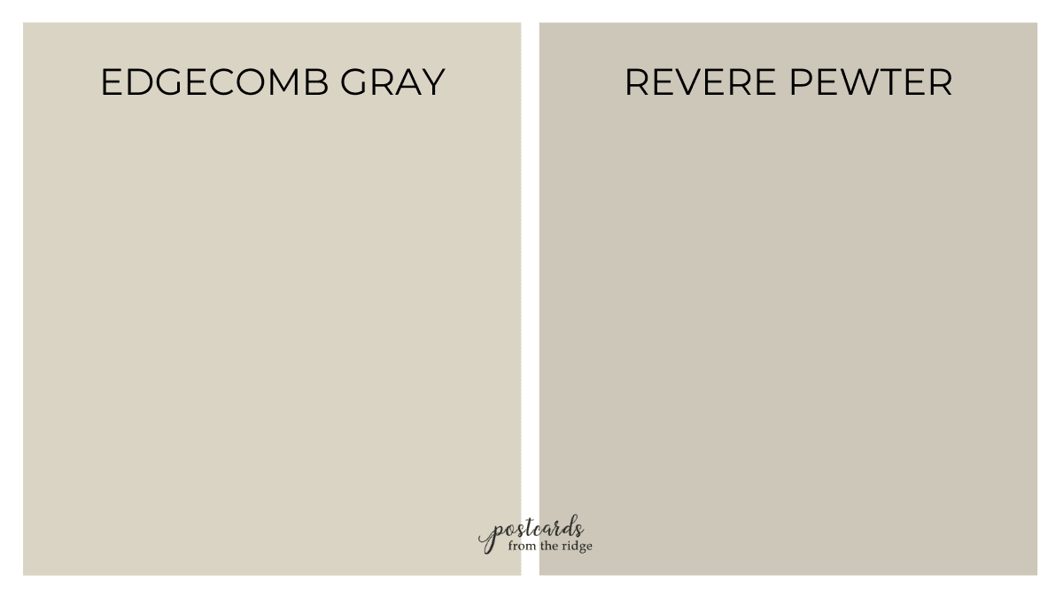 edgecomb gray compared to revere pewter