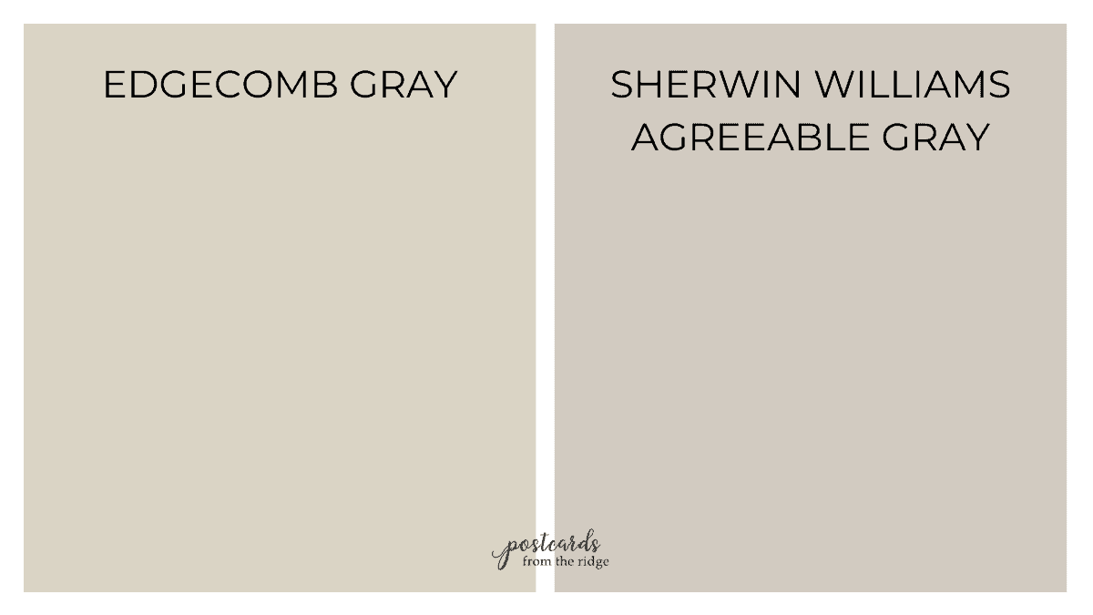 Benjamin Moore Edgecomb Gray vs Sherwin Williams Agreeable Gray