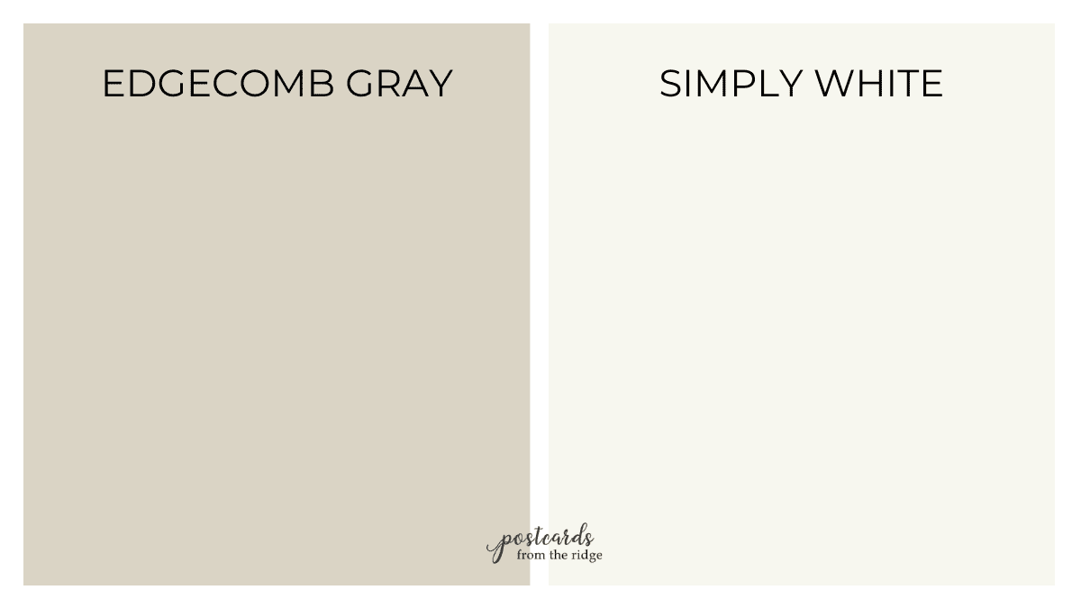 edgecomb gray vs simply white