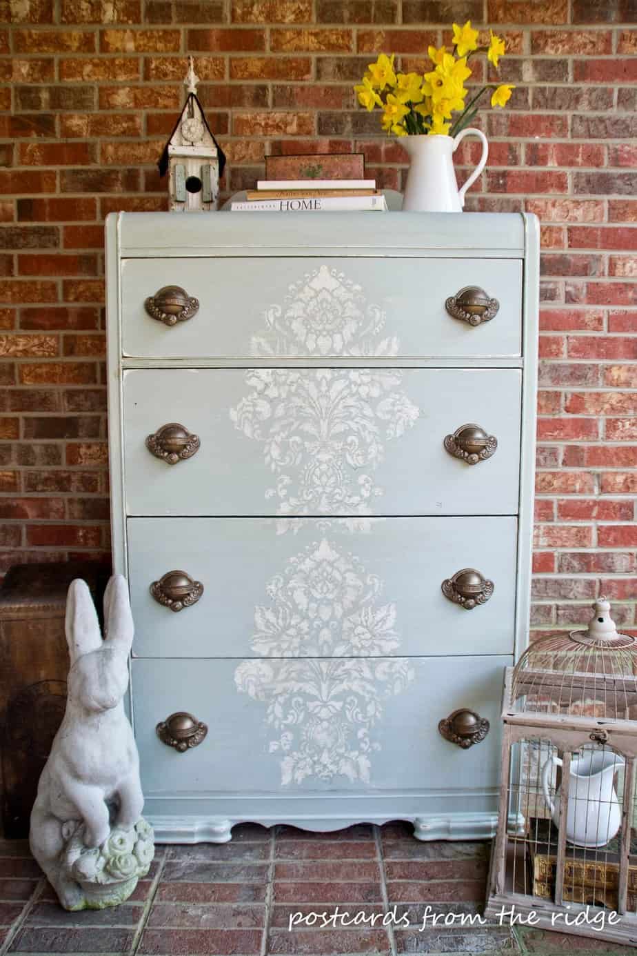 Stencilled Old World Chest of Drawers