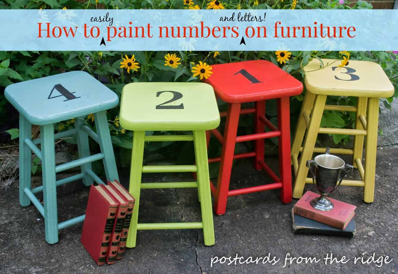 How to easily paint numbers or letters on furniture