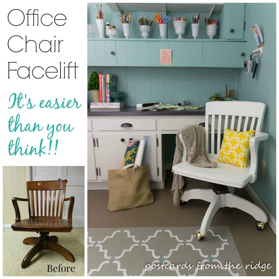 Vintage Wood Desk Chair Rescue and Redo - Postcards from the Ridge