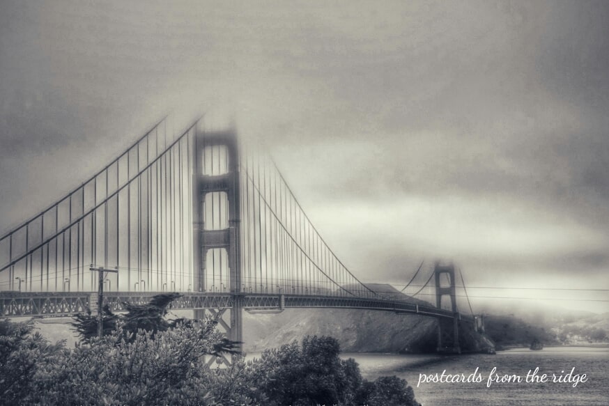 Golden Gate Bridge, San Francisco, CA. Things to be grateful for. Postcards from the Ridge.
