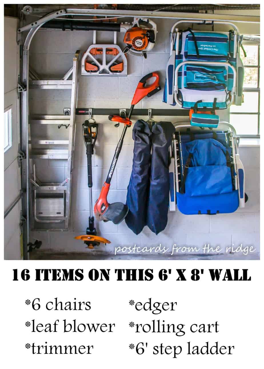Using wall space and FastTrack for organizing the garage