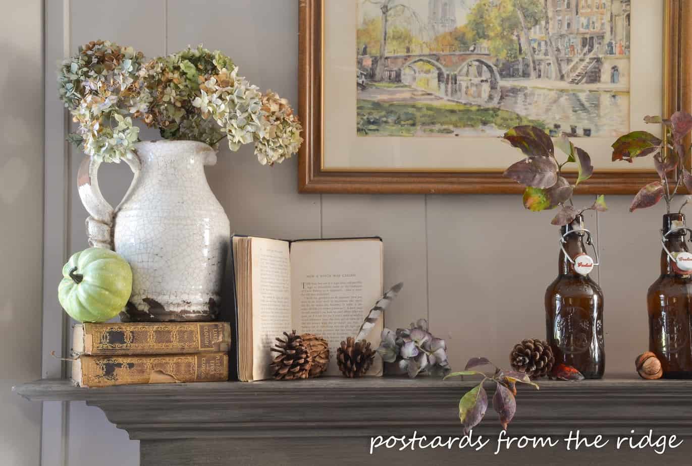 How to Decorate a Fall Mantel With Vintage and Found Items