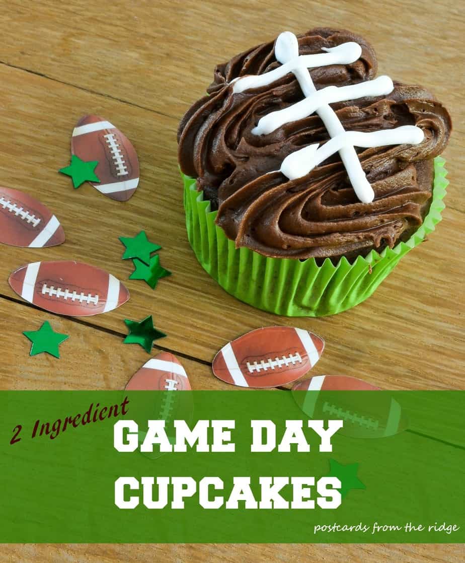 Two Ingredient Game Day Cupcakes