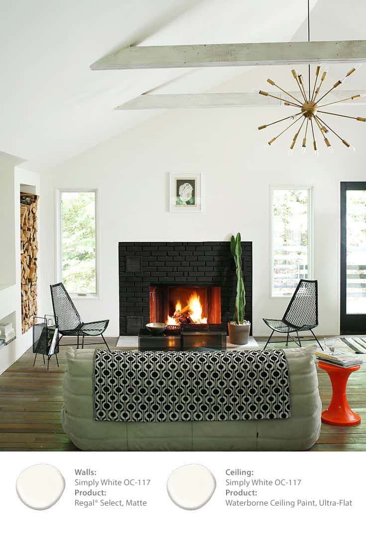 living room painted with Benjamin moore simply white