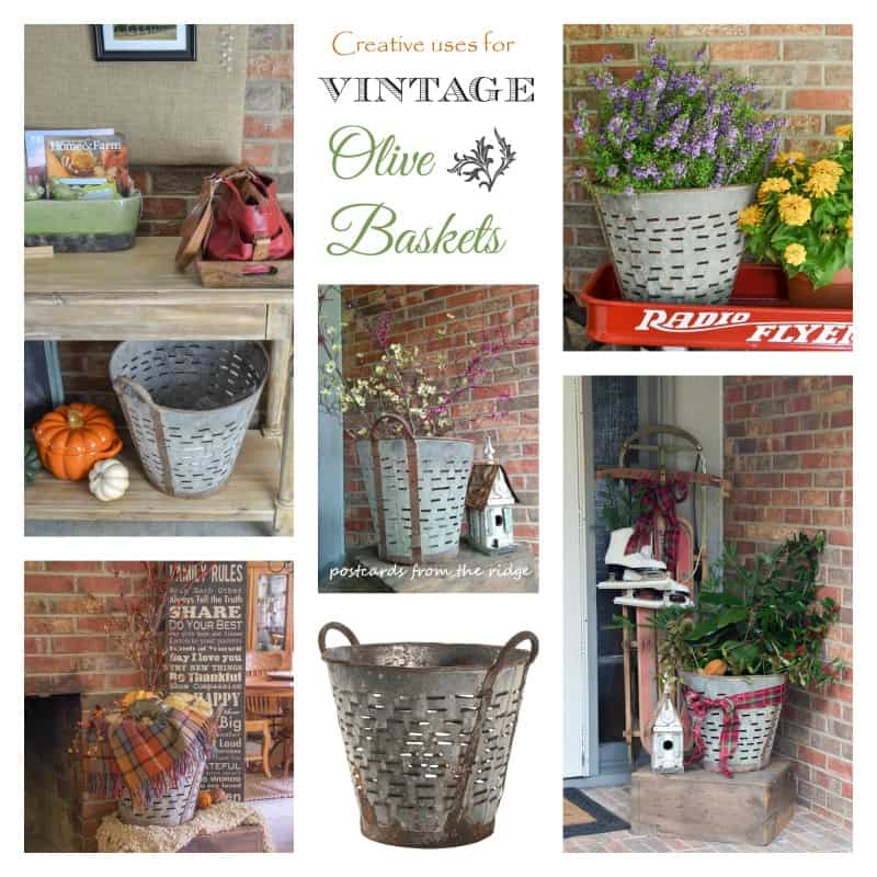 8 Creative Ways to use Vintage Olive Baskets