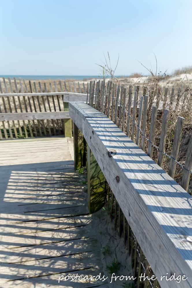 wooden boardwalk leading to the beach at Kiawah Island