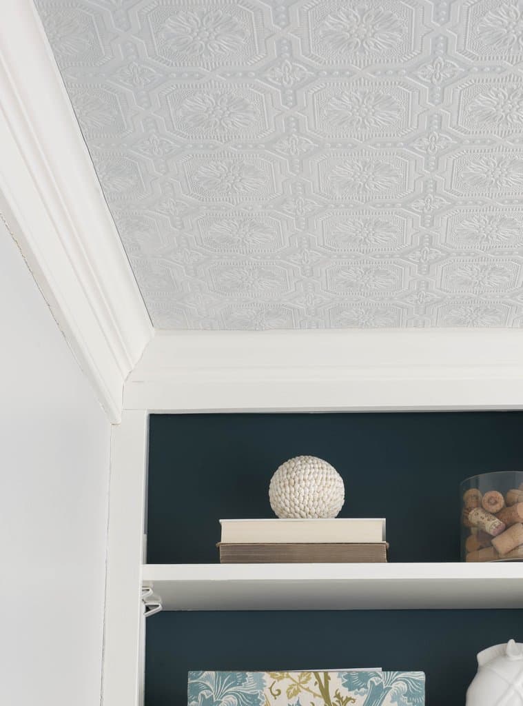 paintable wallpaper design on ceiling