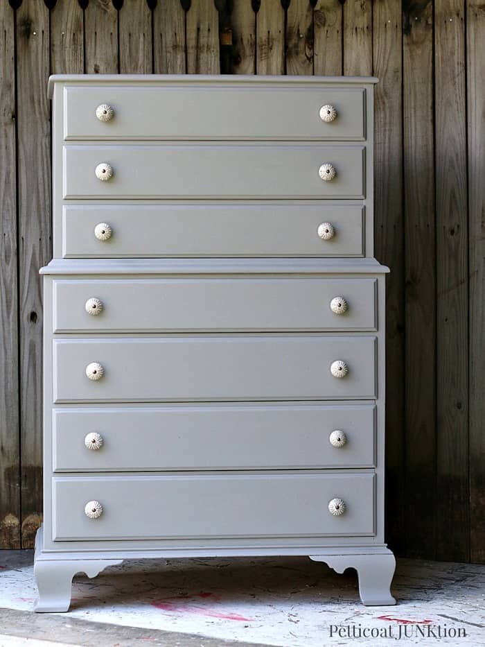 Gorgeous piece. Can you believe that her 12 year old grandaughter painted it and picked out the knobs? 