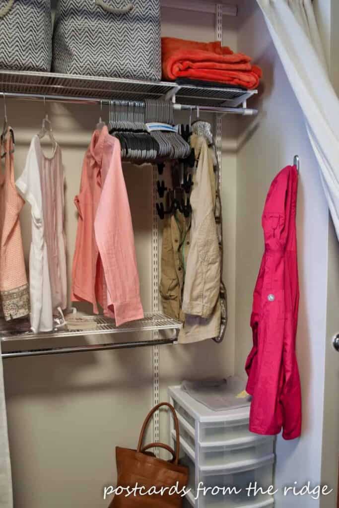 college dorm room esssentials closet storage and organization