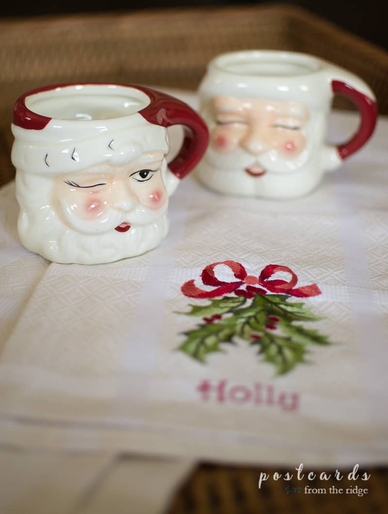 Love these mugs! Great ideas for making the house cozy during the holidays.