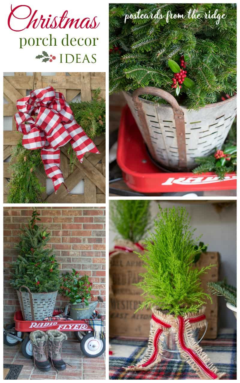 Lots of great ideas for a natural, rustic Christmas front porch