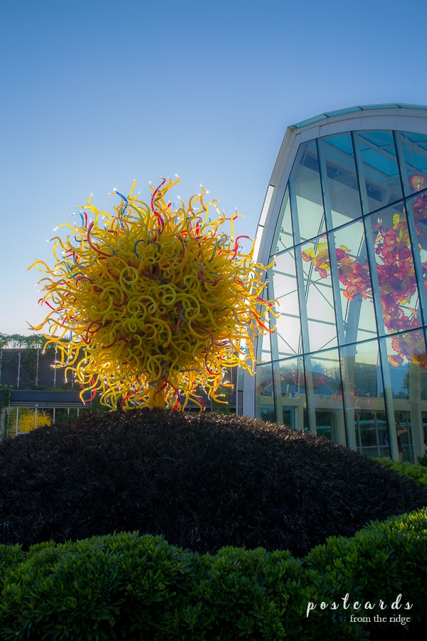 Sun sculpture at Chihuly Art and Gardens