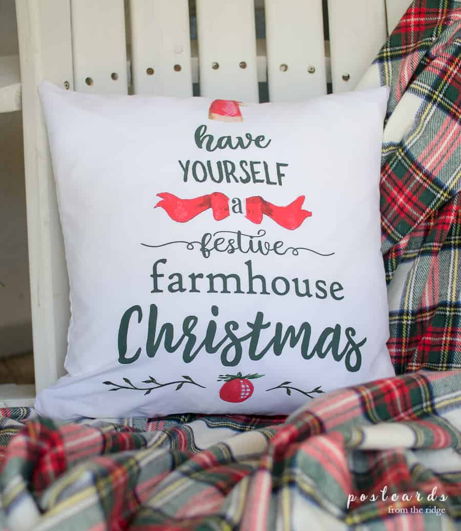 Fun farmhouse Christmas pillow cover