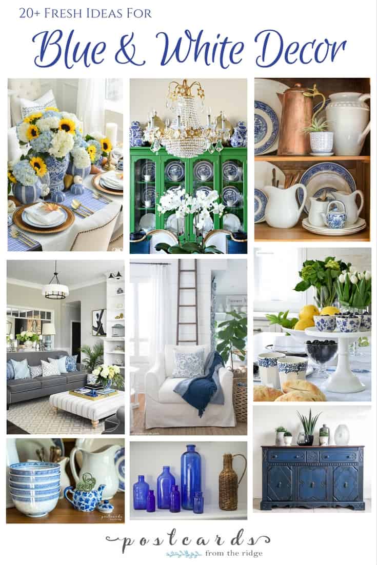 ideas for decorating with blue and white