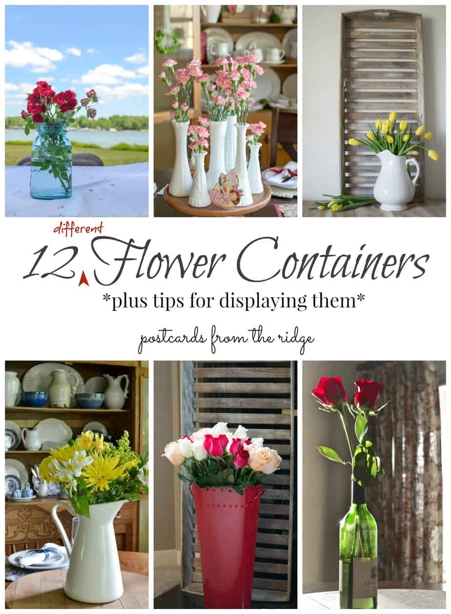 colorful flowers in a variety of containers