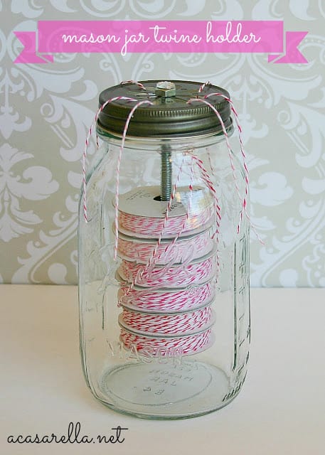mason jar used to store twine