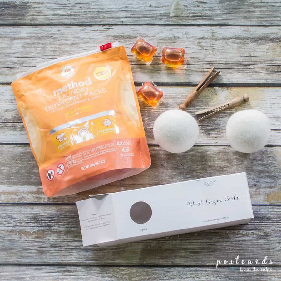 wool dryer balls and mango ginger laundry pods