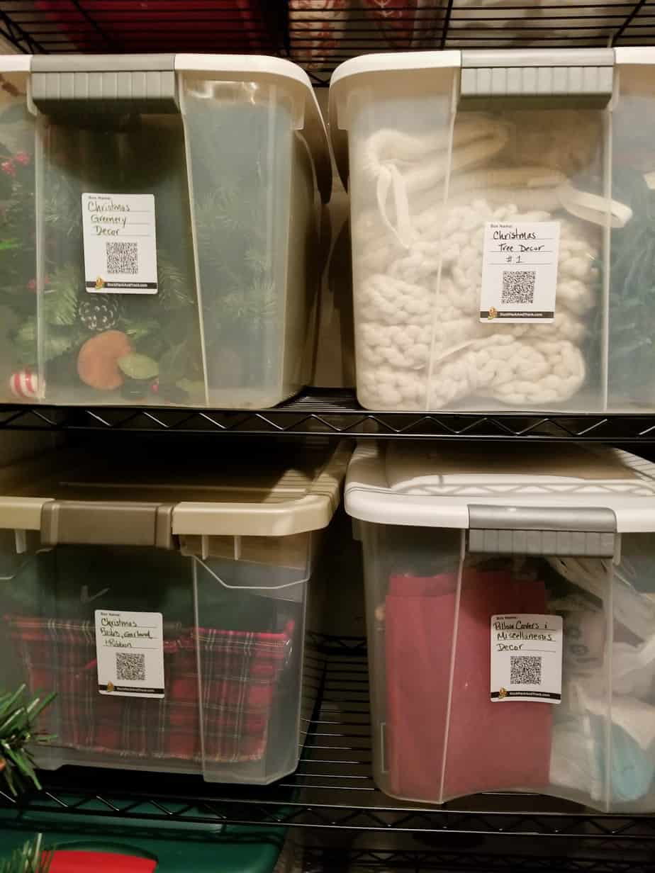 How to Organize Bins with Duck Pack & Track Labels  Storage bins  organization, Organizing bins, Basement storage organization