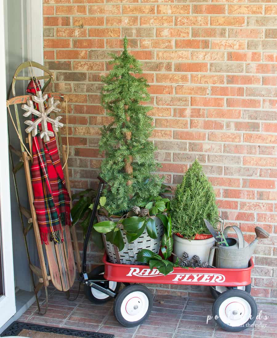 sled porch decor