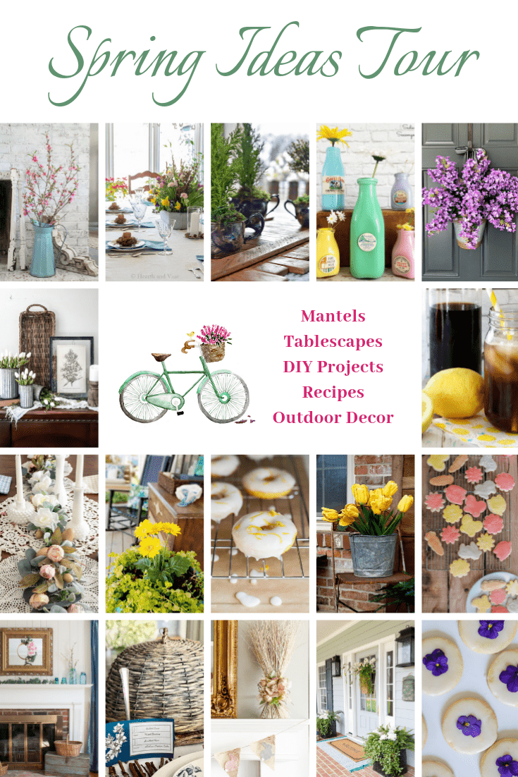 collage of spring decorating ideas and recipes