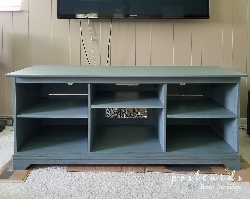 painted media console makeover