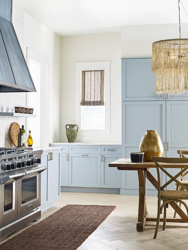 kitchen cabinets painted with Sherwin Williams Jubilee