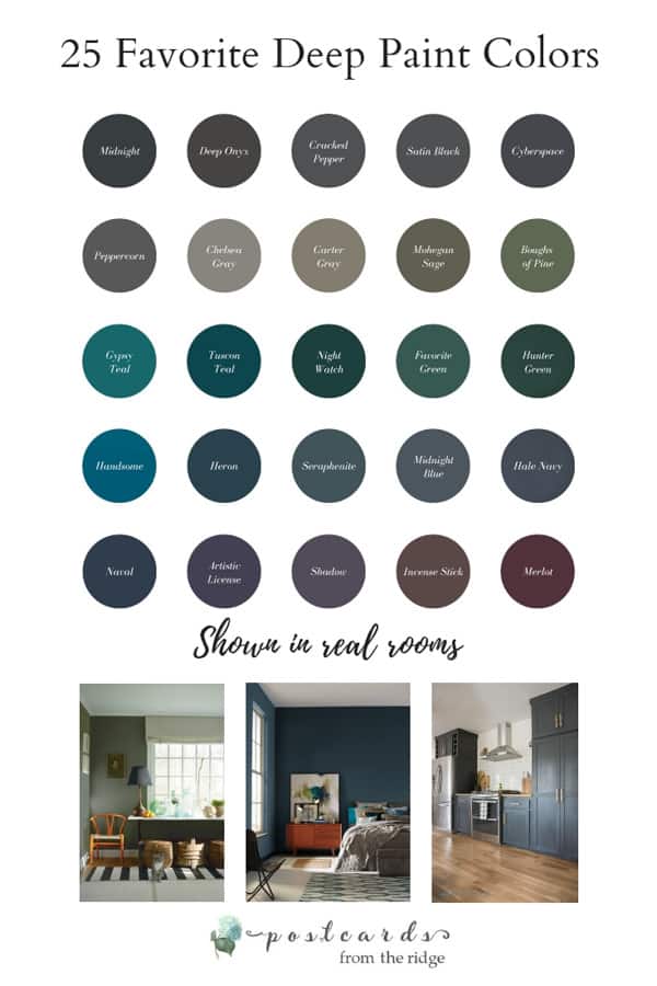 dark paint color palette