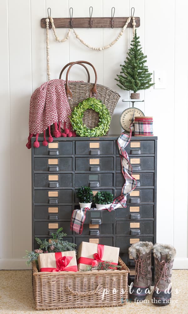 Red Plaid Christmas Decor: Cozy Tour - A Pop of Pretty