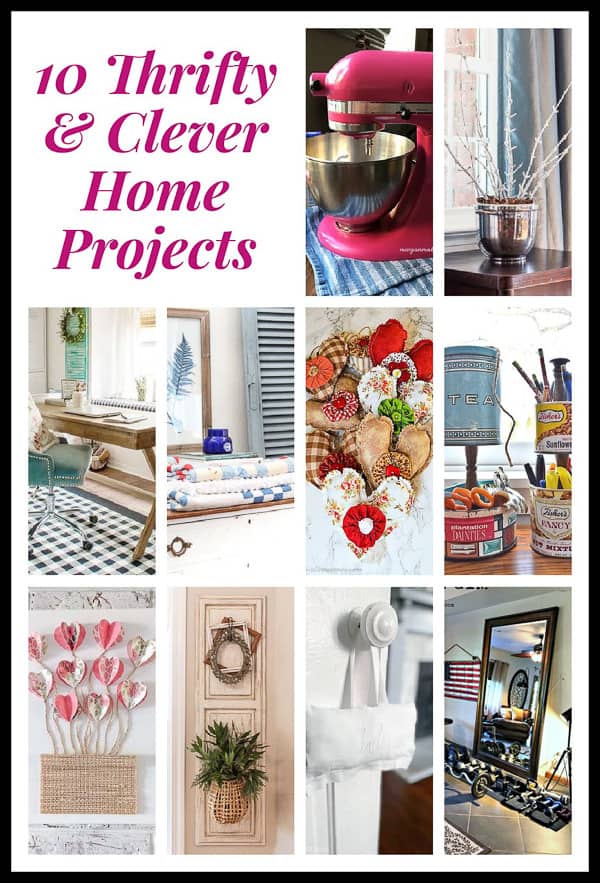 collage with various budget friendly decor projects