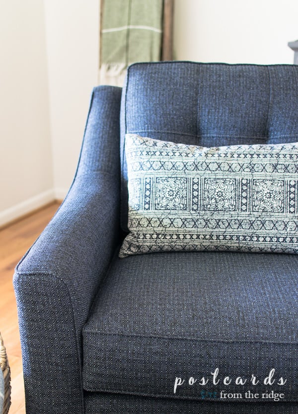 indigo blue textured accent chair from Rooms To Go