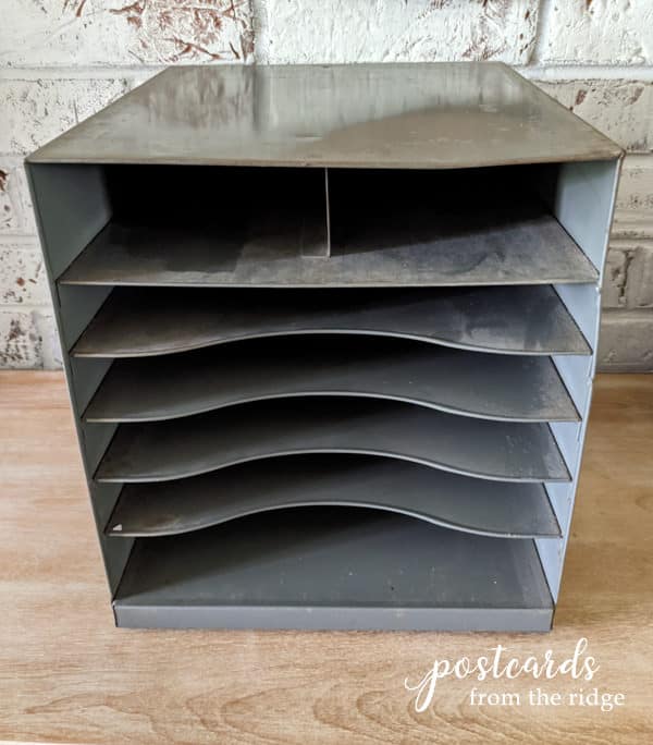 vintage metal paper organizer