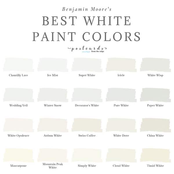 Best Benjamin Moore White Paints For Every Home Postcards From The Ridge - Most Popular Benjamin Moore Off White Paint Colors