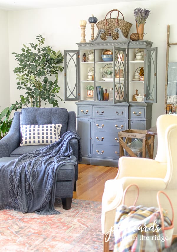 Old, New, Copper, and Blue Fall Decorating Ideas