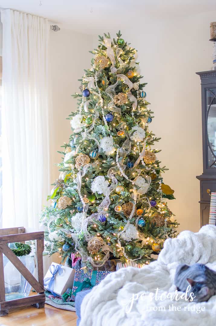 blue green christmas garland