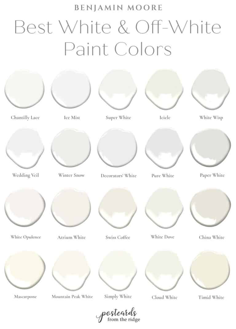 best white and off white paint colors from benjamin moore