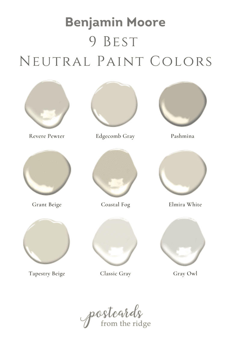 best neutral paint colors from Benjamin Moore