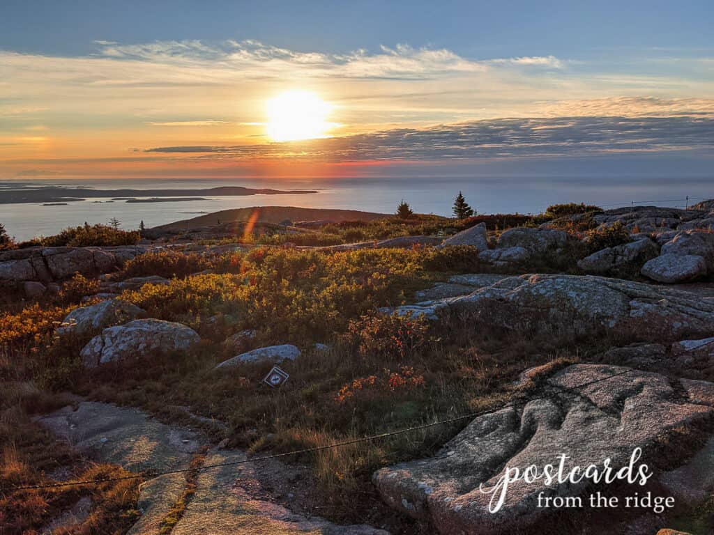 Sunrise at Cadillac Mountain in Acadia National Park