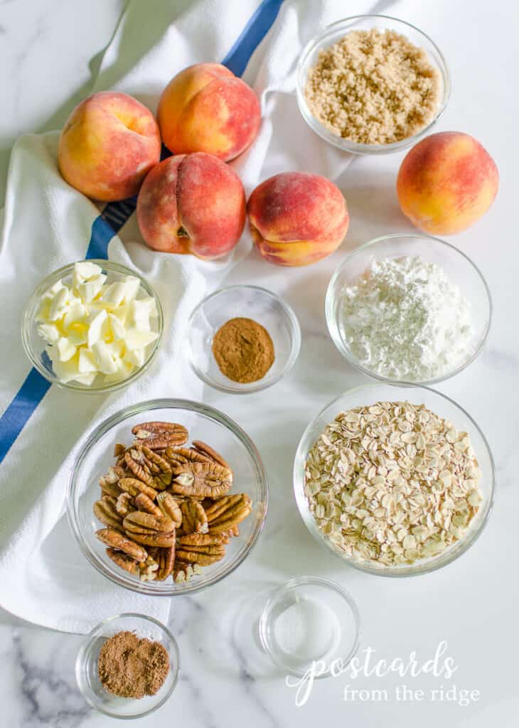 ingredients for peach crisp recipe