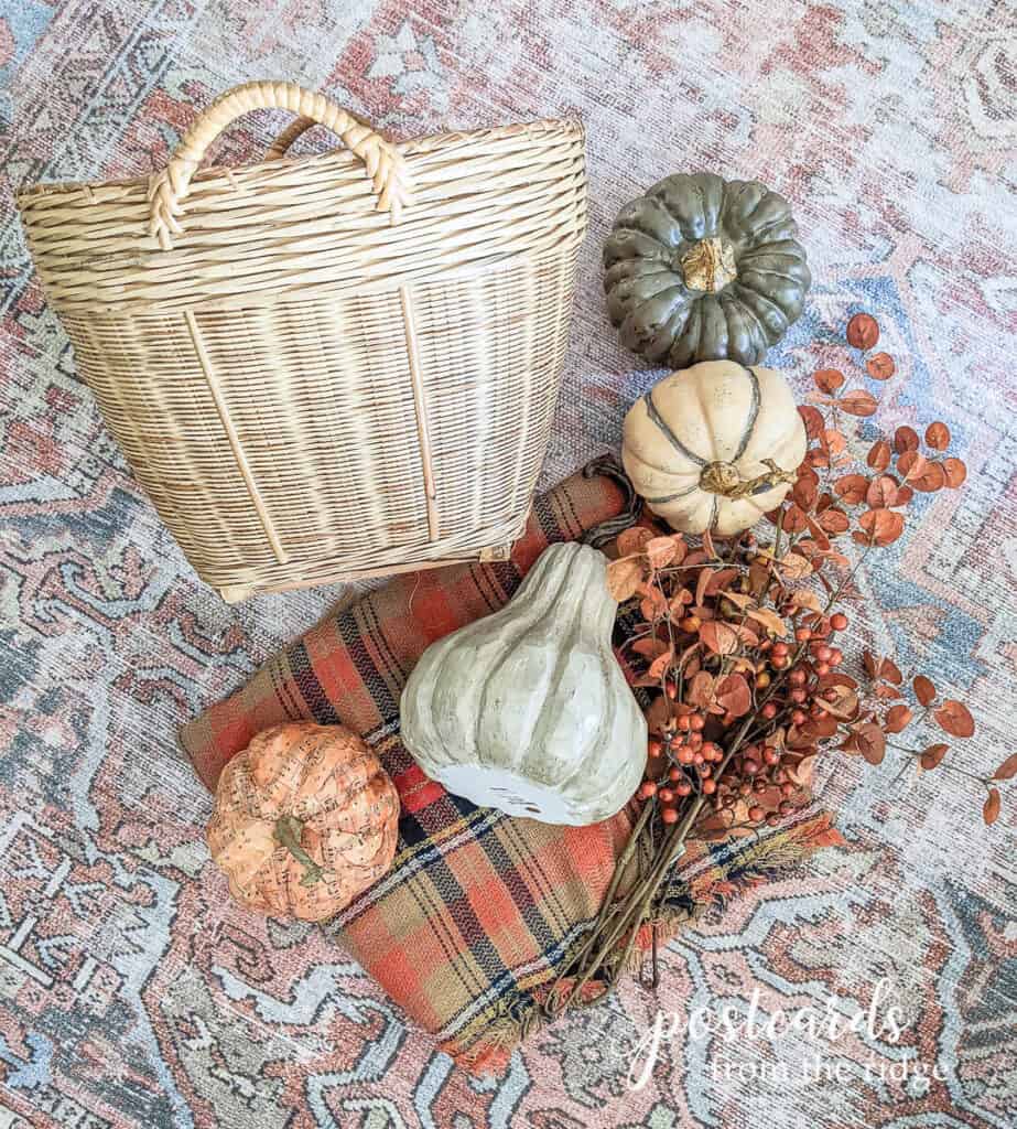 Outdoor Woven Basket Fall Decoration