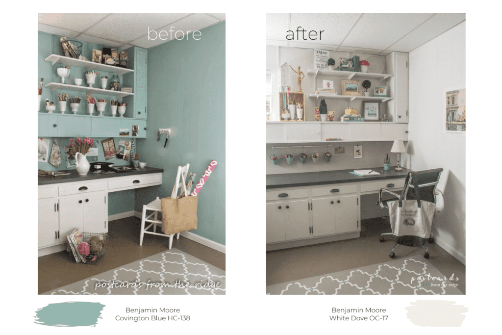 before and after painted room
