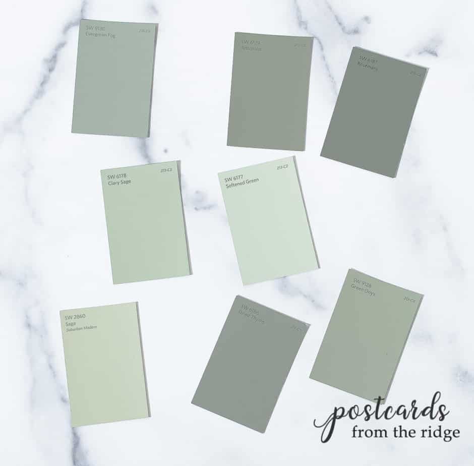sage green paint samples