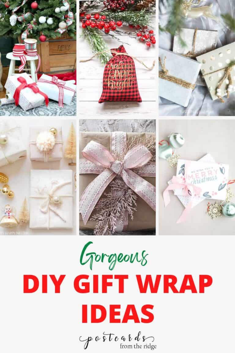 pin collage diy Christmas gift wrap ideas