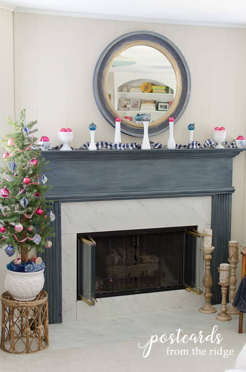 Christmas Decorating Ideas with Navy Blue and Pink - Postcards from the ...