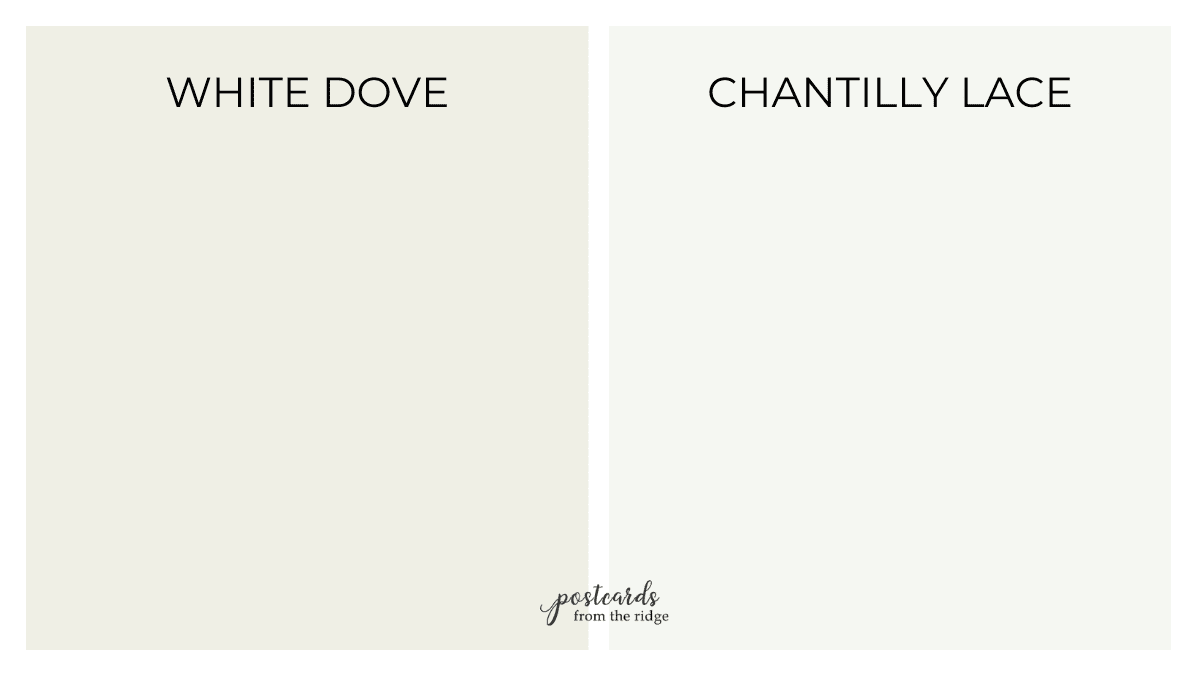 benjamin moore white vs chantilly lace
